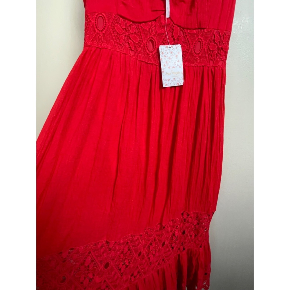 Free People Dress Women's 6 Rhapsody Crochet Lace Boho Fairy Western Maxi Dress - Picture 9 of 16